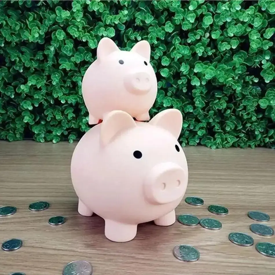 Lovely Cartoon Vinyl Piggy Bank Creative Children Birthday Gift Piggy Bank Cute Plastic Piggy Bank Solid Color Piggy Bank Gift
