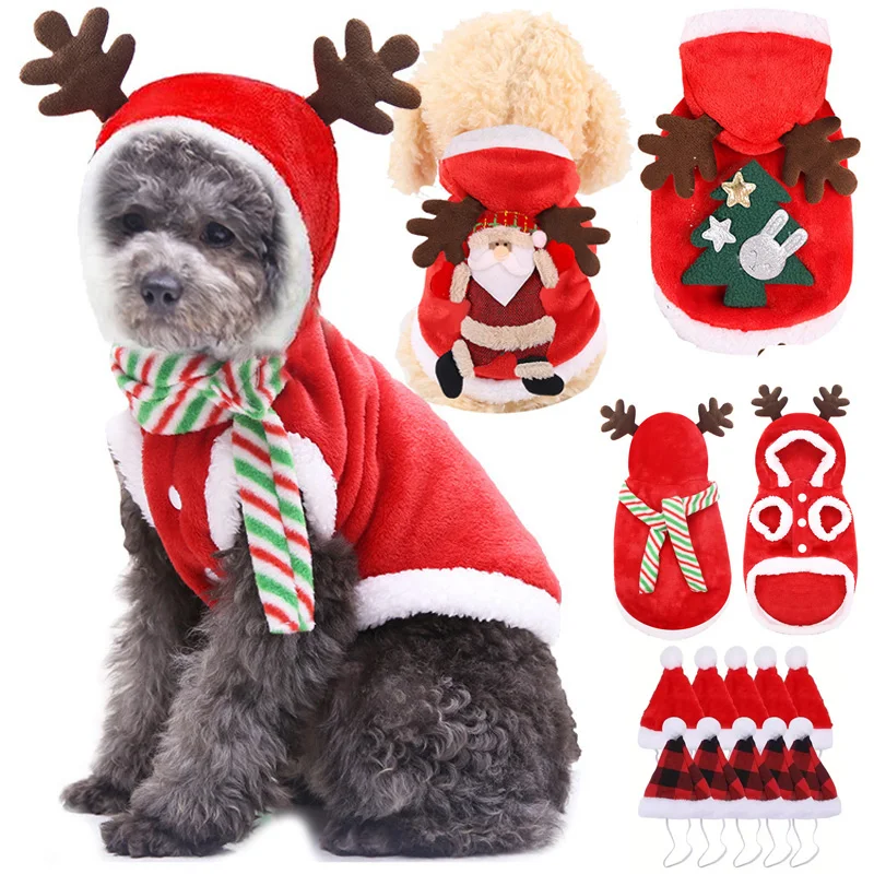 Christmas Dog Clothes Santa Costume for Puppy Chihuahua Yorkshire Pet Cat Clothing Jacket Coat Costume New Year pet clothes