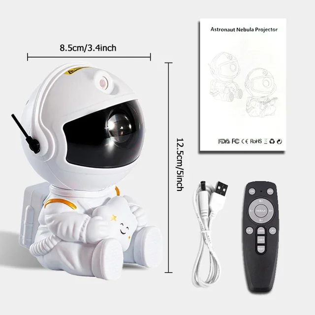 thumbnail image 1 of Star Projector Galaxy Night Light Astronaut Space Projector Starry Nebula Ceiling LED Lamp for Bedroom Home Decorative kids gift, 1 of 5