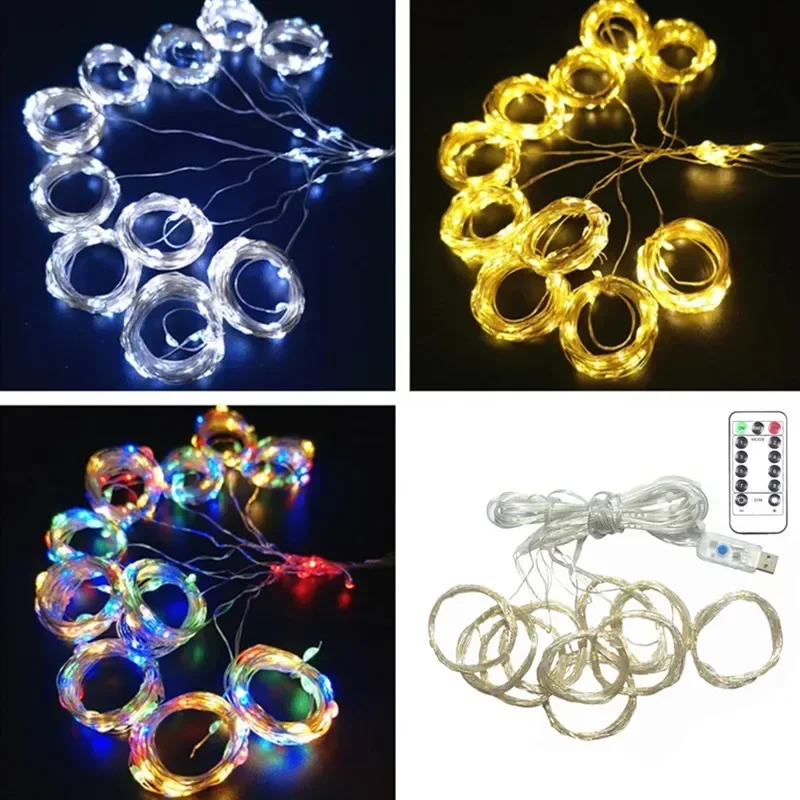 Enchanting 6M LED Garland Fairy Lights - USB Curtain Lights for Weddings, Christmas, Parties, and Outdoor Home Décor