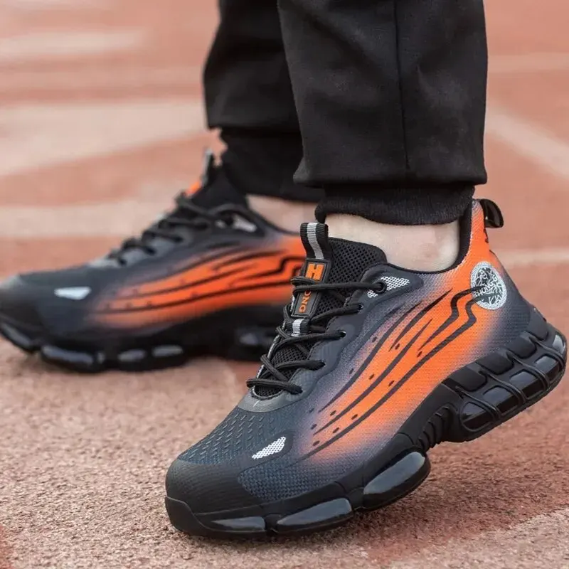 Safety Shoes Men Shoes Air Cushion Sport Anti-smash Anti-puncture Indestructible Lightweight Protective