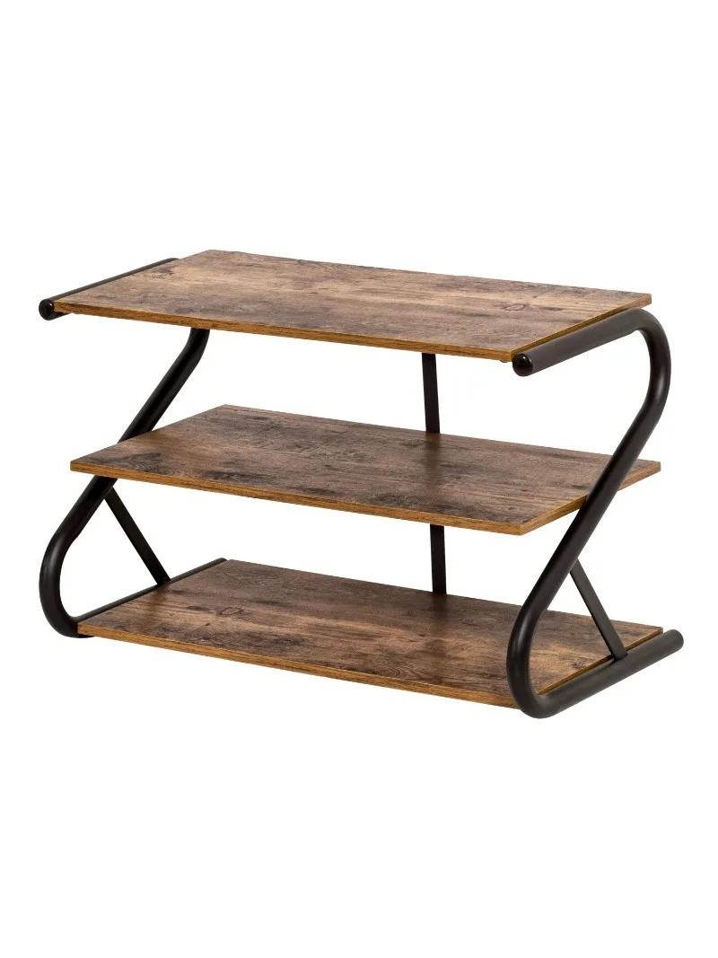 

Honey Can Do 3-Shelf Z-Frame Wooden Shoe Rack with Matte Black Metal