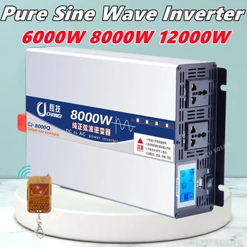อินเวอร์เตอร์ 12V 24V 48V 60V To AC110V220V 6000W 8000W 12000W Pure Sine Waveอินเวอร์เตอร์พลังงานแสงอาทิตย์Car Chargerแหล่งจ่ายไฟสําหรับHomeและRV 1