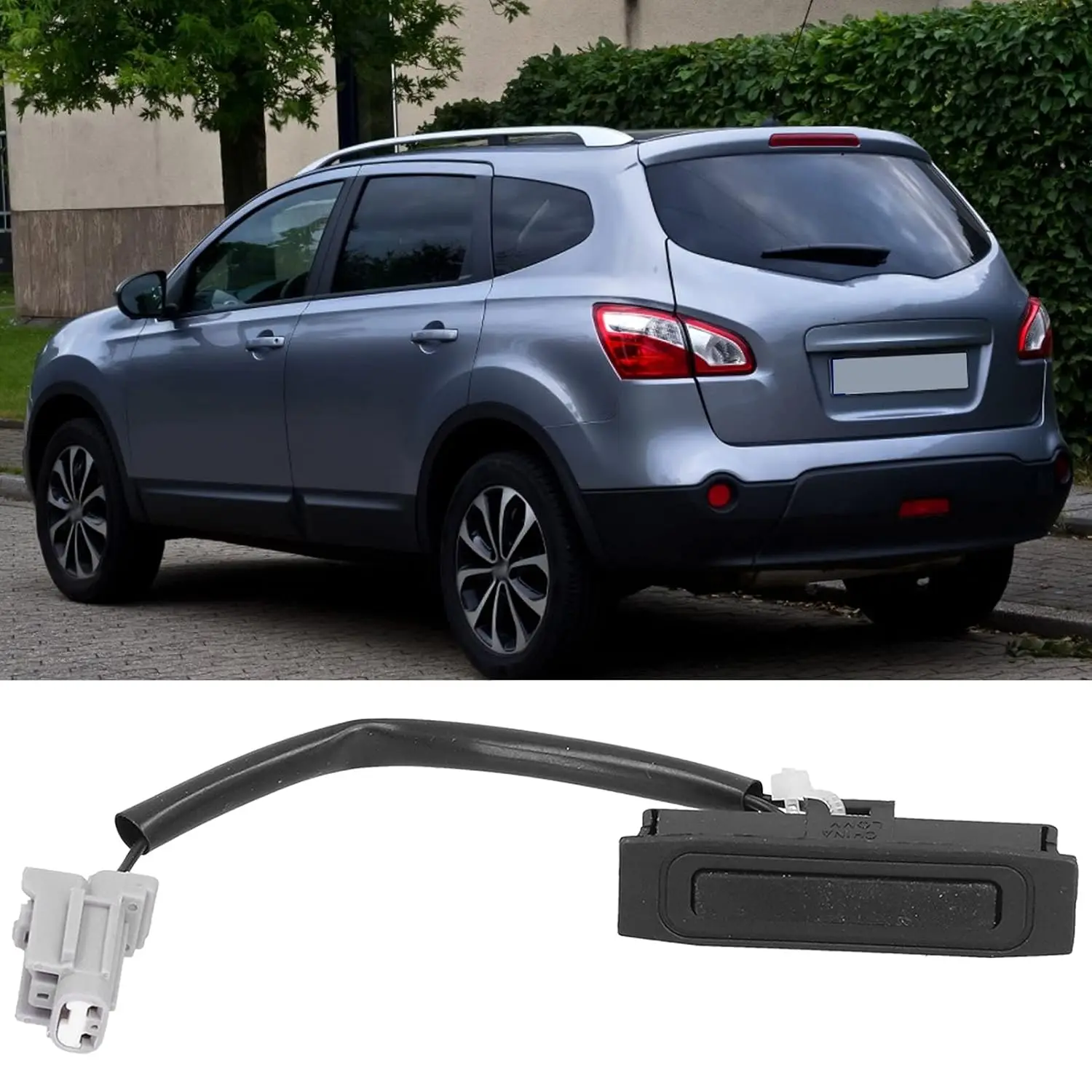 Für Nissan Qashqai J10 2006-2014 Heckklappen-Entriegelungsknopf Kofferraumöffner 90602-JD004 90602-JD00B 90602JD004 90602JD00B