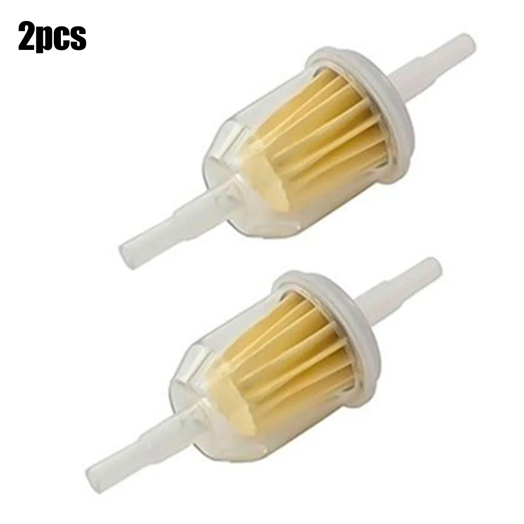 Inline Fuel Filter Kit 2 Pieces For Lawn Mower And Small Engine Use With 6mm Or 8mm Hose Compatibility Transparent Nylon Housing