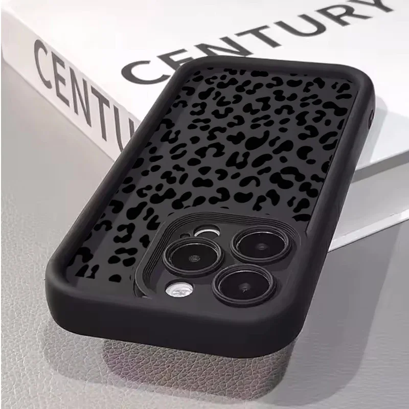 Retro Trendy Black Leopard Print Phone Case - Matte Cover