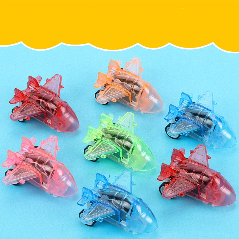 2PCS Transparent Pull Back Plane Kids Party Favor Toys Sets Baby Shower Guest Gift Souvenir Boys Giveaway Pinata Fillers