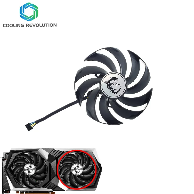 Acessórios de Refrigeração para Placas Gráficas Ventilador Gpu Msi Radeon rx 6700 xt Gaming x Geforce Rtx 3060 Pld10010s12hh 95 mm 4pin Rtx3060 ti - Imagem 2