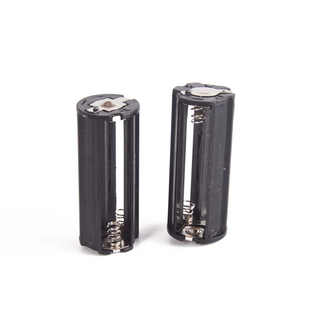 

2pcs 3 AAA Battery Black Plastical Metal Holder Box Case Cylindrical Type For AAA Flashlight Torch