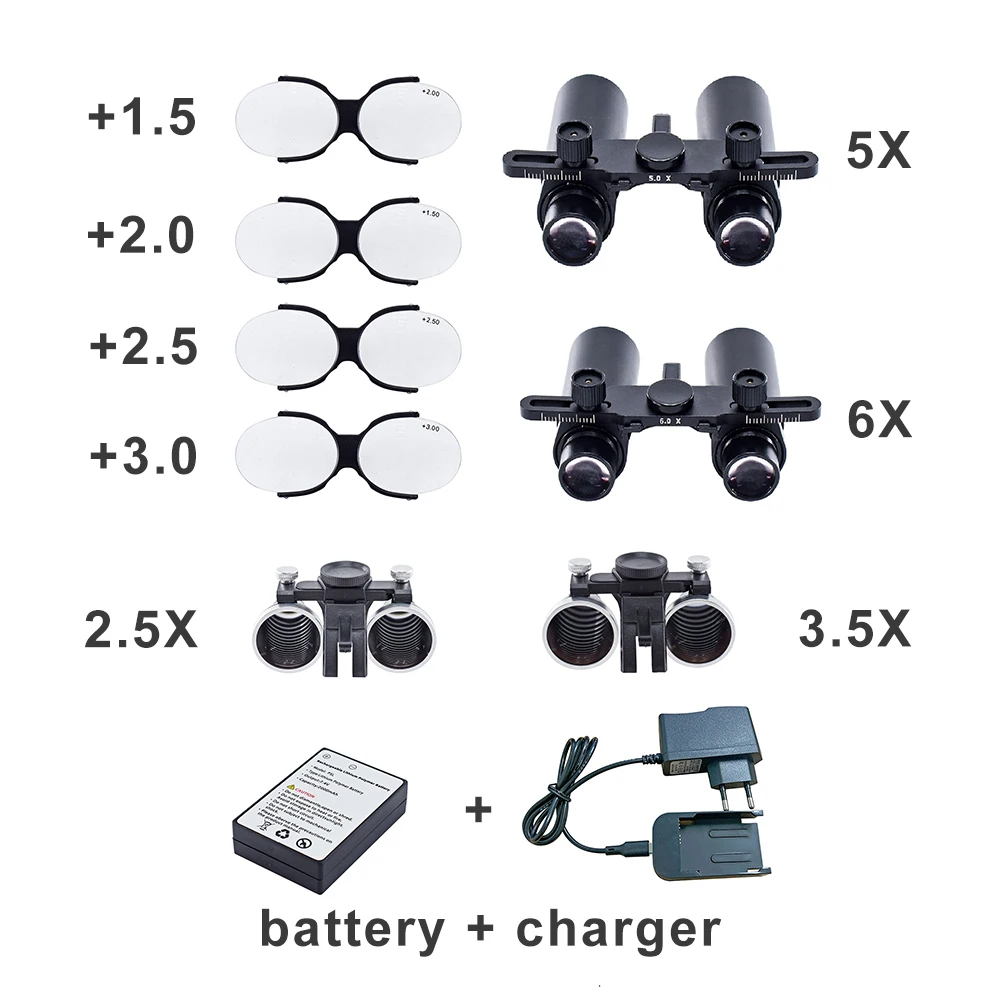 KeplerLoupesAccessory5X6XDentalLEDHeadlightBinocular5WDentist
