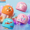 Cute Cartoon Children's Swimming Cap Mermaid Pattern Girls Silicone Swim Cap Dinosaur Crab Print Waterproof Swimming Hat for Boy 2