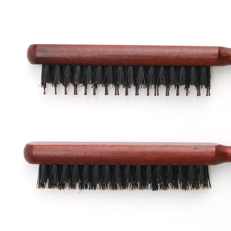 Hair Brush Professional Salon Teasing Back Boar Bristle Wood Slim Line Comb Extension Hairdressing Styling Tools DIY