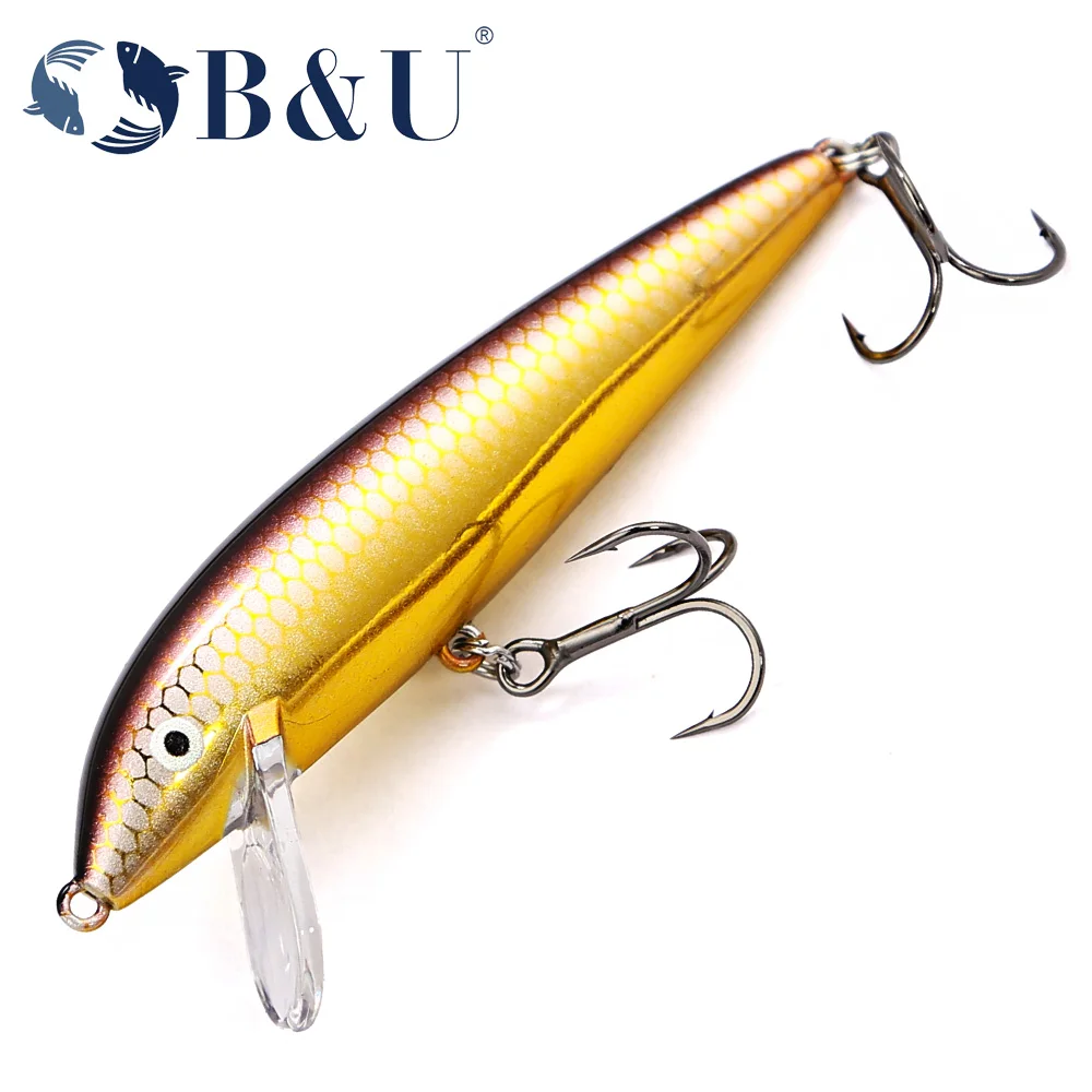 B&U Swimbait Harter Köder Sinking Minnow Angelköder Wobbler Forellenköder und harter Köder Jerkbait für Barsch-Angelgerät