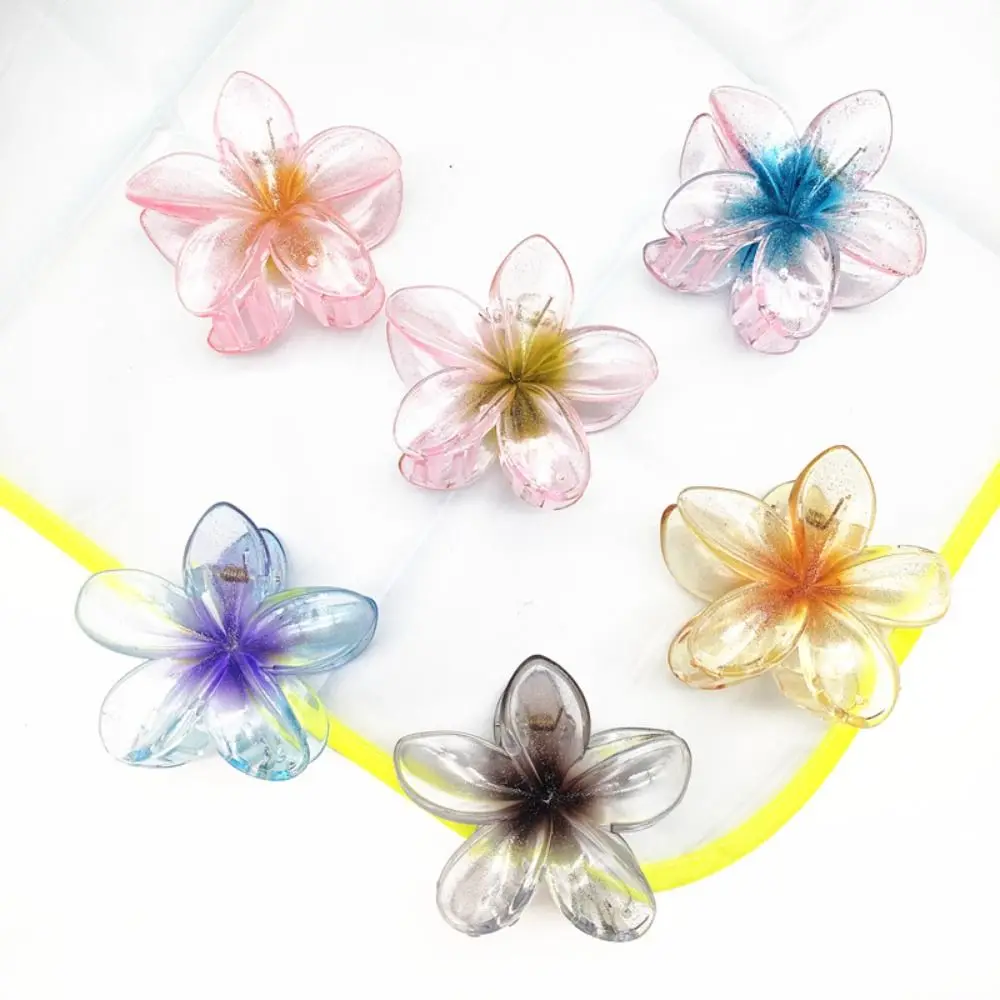 Clip Per Capelli Con Fiore Clip Plumeria Beach Flowers Artiglio Barrettes Accessori Barrette Kids Colorful Women Artificial