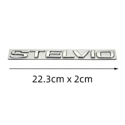 Sleek 3D Metal Veloce Emblem Badge Sticker for Rear Trunk Decoration (Silve STELVIO)