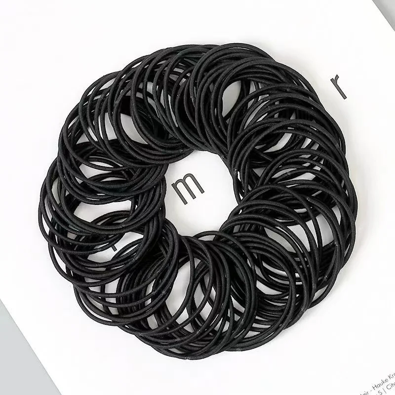 100PCS/Set Women 3.5CM Basic Nylon Elastic Hair Bands