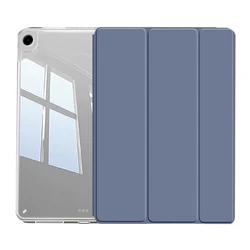 Crystal Clear Protective Tablet Case with Pencil Slot and Auto Sleep/Wake Function for Tab A9 Plus (TMYKL - Purple)