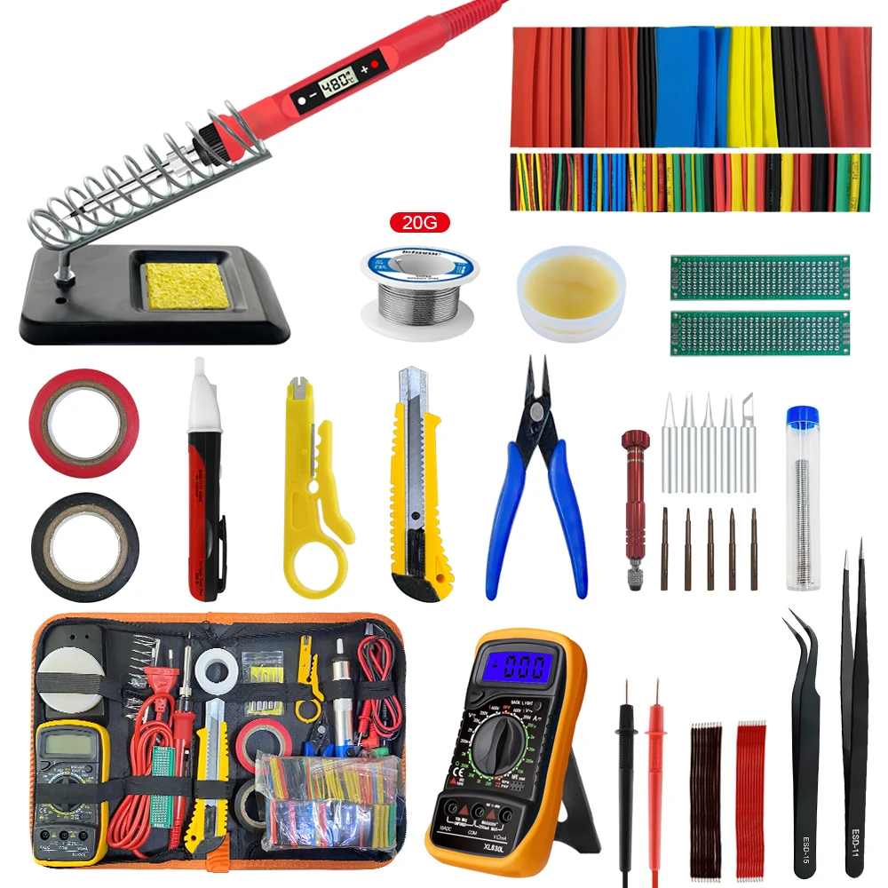 Soldering Iron Kit Electric Soldering Iron Soldering Iron Set Soldering Iron Soldering Iron Stand 80W Digital LCD Display Soldering Iron Temperature Adjustable Electric Soldering station Welding Tool Lead-free 180-480C