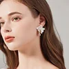 SLBRIDAL Handmade Rhinestones Crystal Pearls Flower Bridal Dangle Earring Wedding Drop Earring Women Girls Fashion Party Jewelry 2