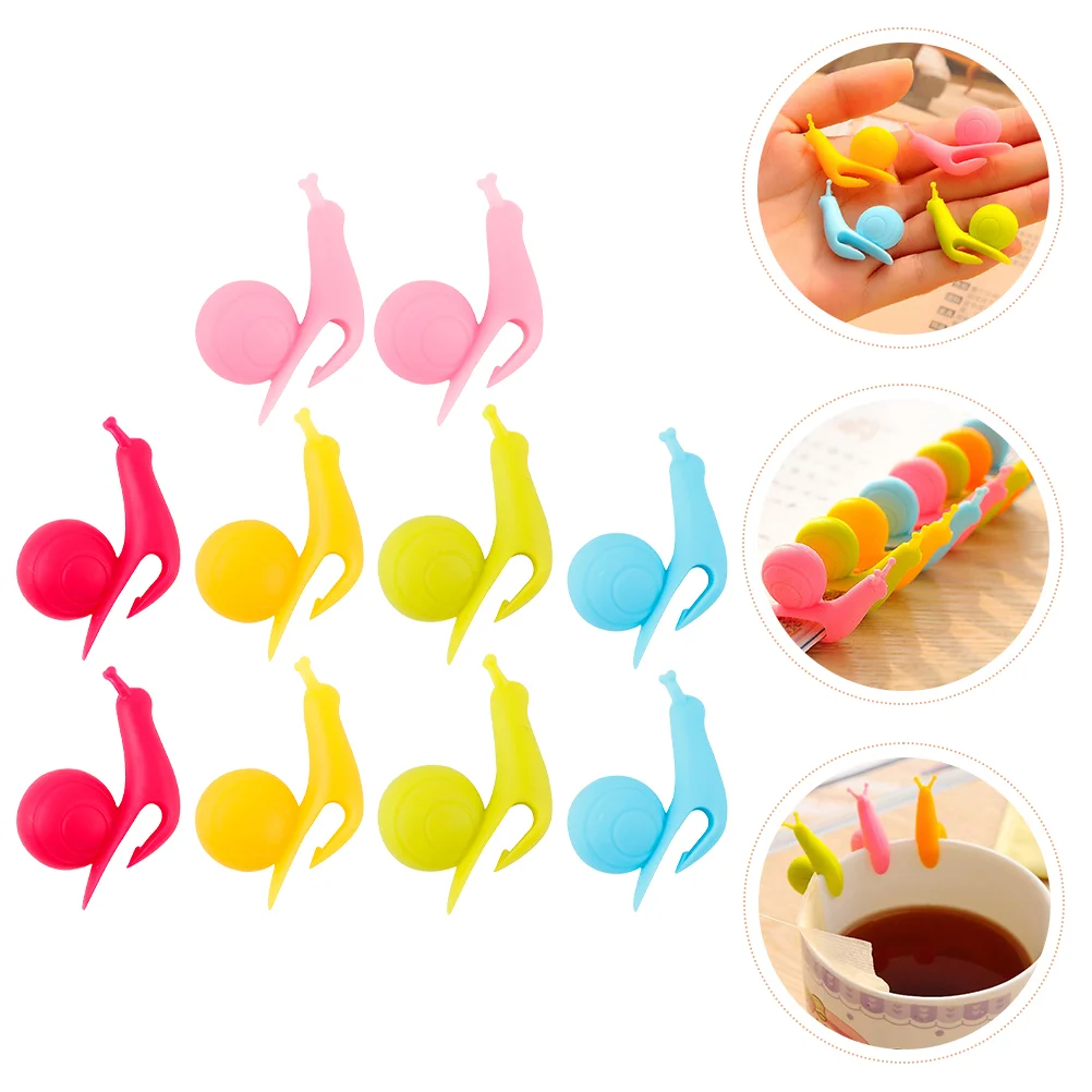 10 шт. держатели для чайных пакетиков в форме улитки шикарные силиконовые зажимы