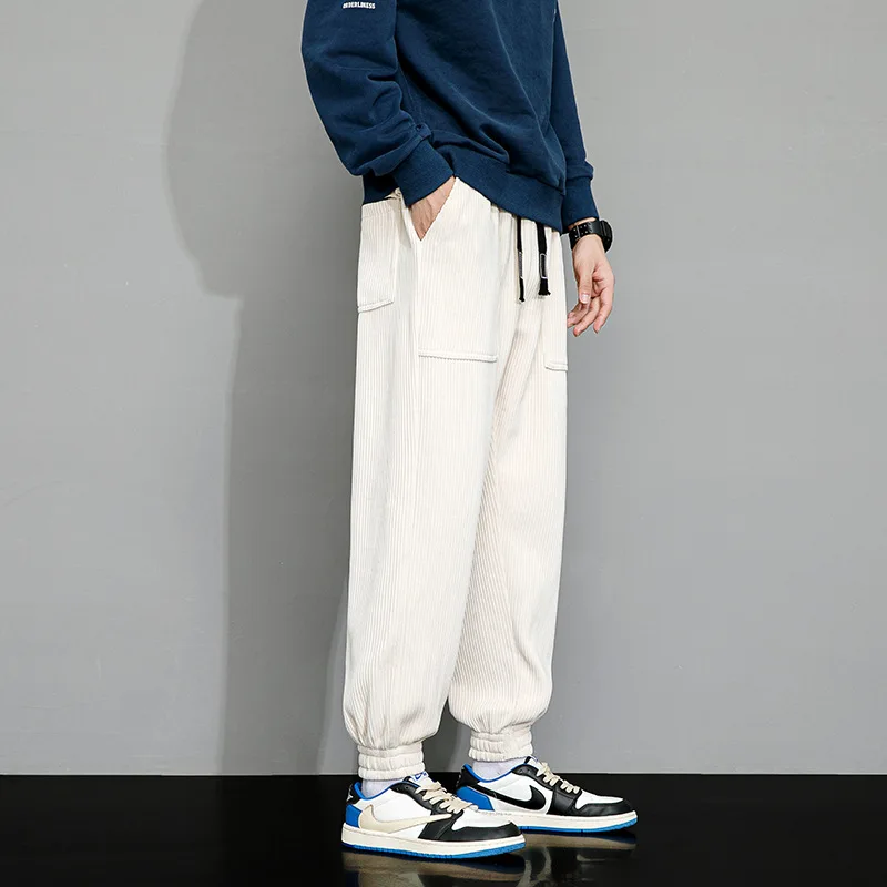 2023 New Autumn Winter Corduroy Sweatpants Men Baggy Joggers