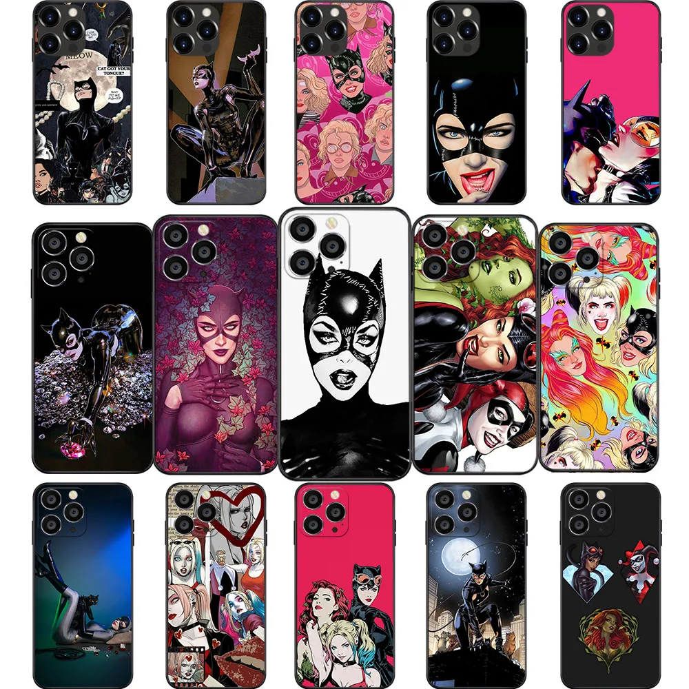 Id-17 Catwoman Custodia Morbida Batman Per Iphone 11 12 13 14 15 Mini Pro Max Plus