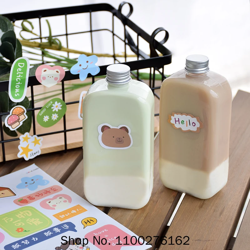 

10 шт., пластиковые бутылки для молока, чая, льда, кофе, 400 мл