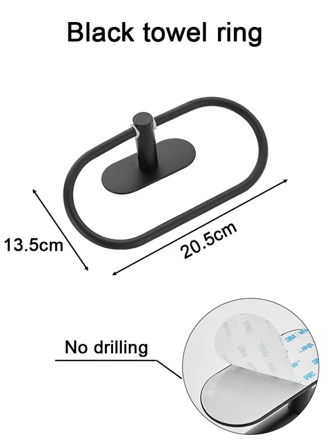Black towel ring