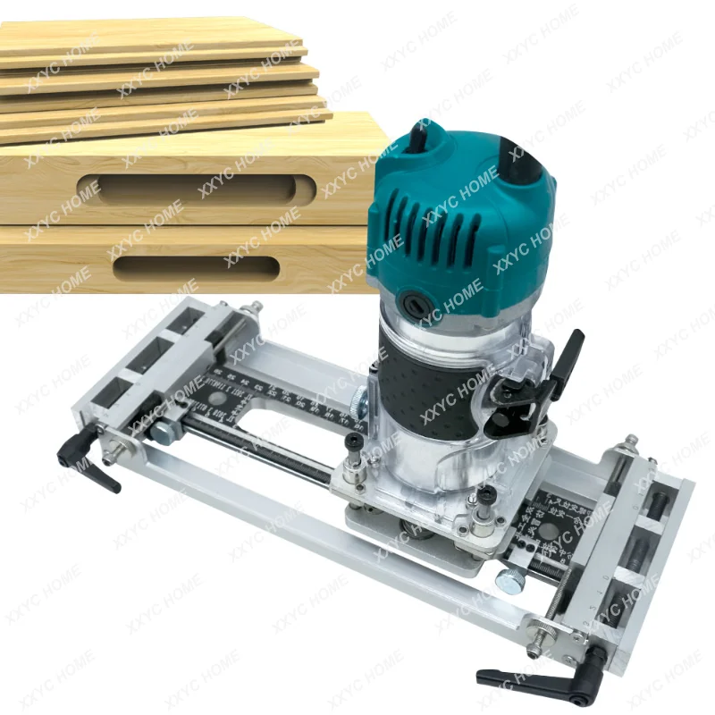 

Mortise Fixture 2 In 1 Slotting Bracket Wood Slotting Hinge Hole Opener Invisible Fastener Wardrobe Cupboard Panel Punch Locator