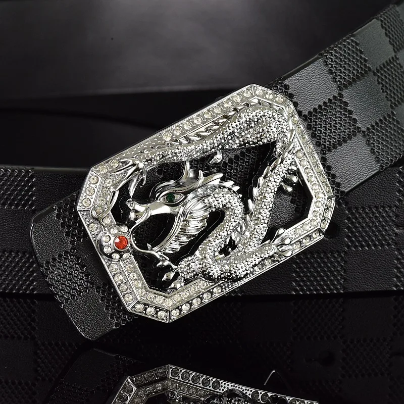Male Belt Men Top Quality Genuine Leather Luxury Designer Male Automatic Buckle Belts For Men Business Belt 105-125cm