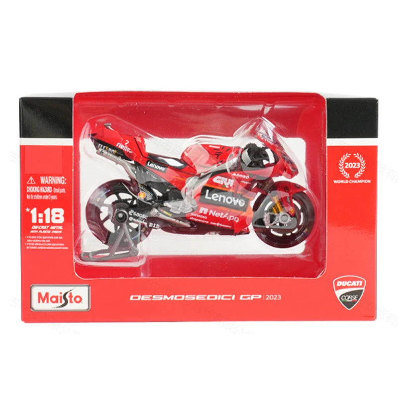 New Maisto 1:18 Moto Ducati Lenovo Team 2023 MotoGP Champion #1 #23 Die Cast Model Edition Alloy Vehicle Motorcycle Car Toy Gift 6