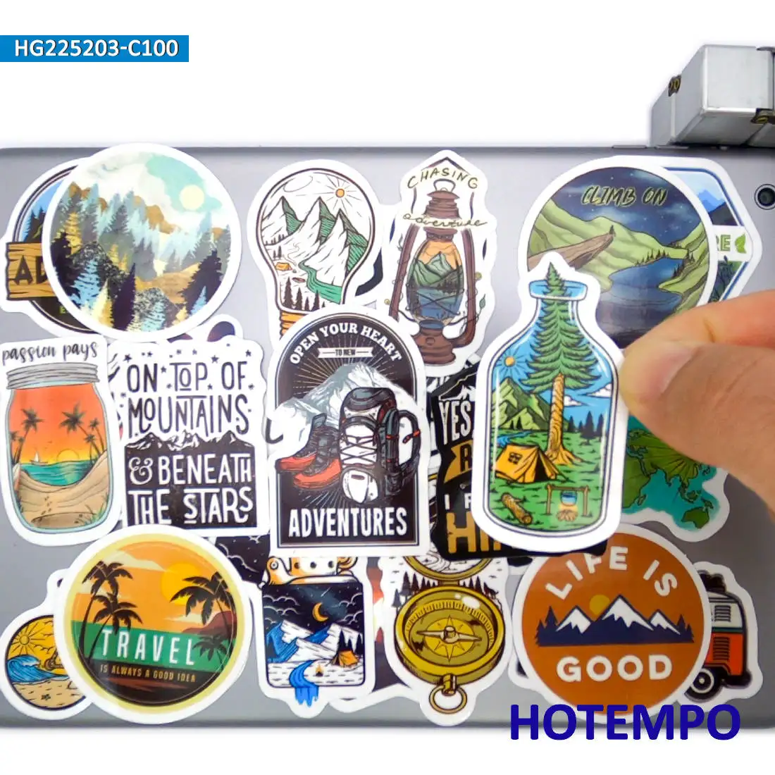 50/100 Stück, Wilde Abenteuer Reiseaufkleber, Wandern, Klettern, Camping, Reise-Aufkleber, für Telefon, Laptop, Gepäck, Fahrrad, Auto, Gitarre, Helm, Tasse, Motorrad Aufkleber – Detail 8