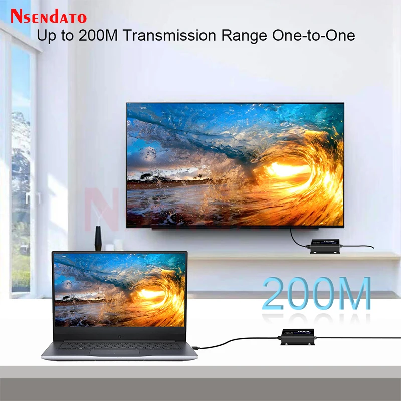 LKV383POE V5.0 1080p@60Hz 120M HDM POE Extender over IP Cat6 Ethernet Switch HDMI Video Transmitter and Receiver Kit for PC TV