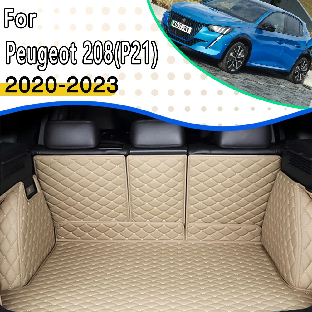 Tapis de coffre de voiture en cuir antidérapant, tapis de coffre