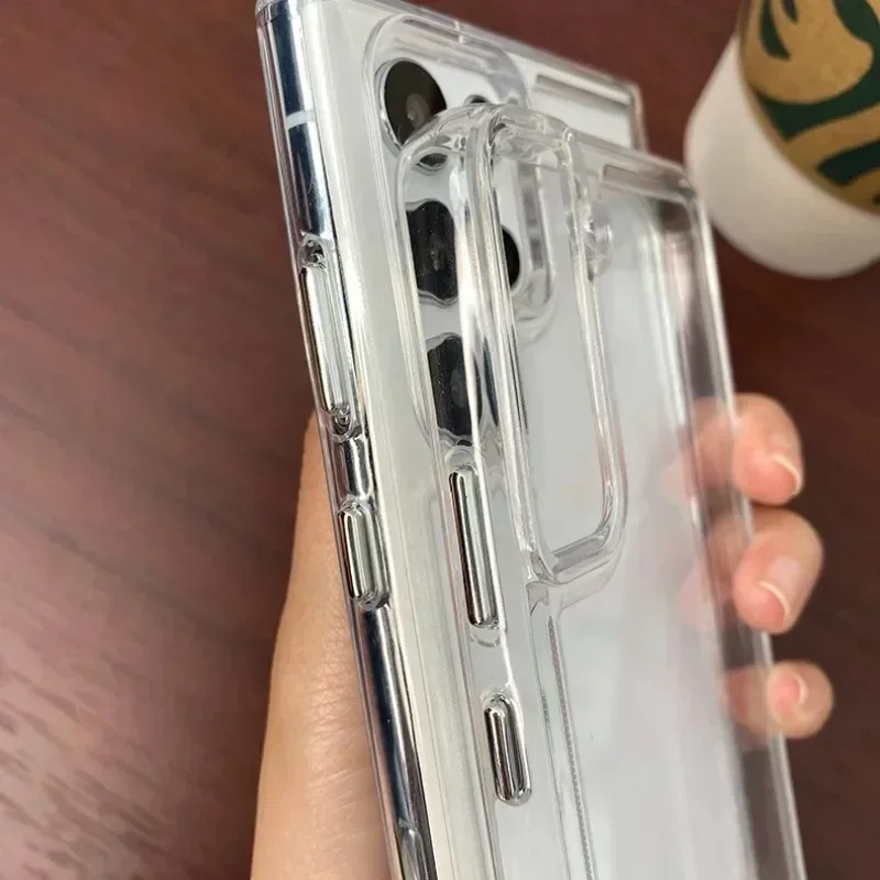 Luxury Original Hard Acrylic Silicone Protective Transparent Phone Case