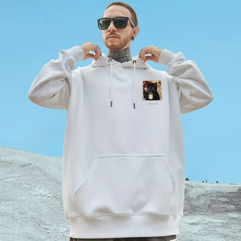 Hooded Sweater Men's Trendy Brand Large Size M-8XL Men's Autumn And Winter Style Plush And Thick Fat Hip-hop Pullover Jacket