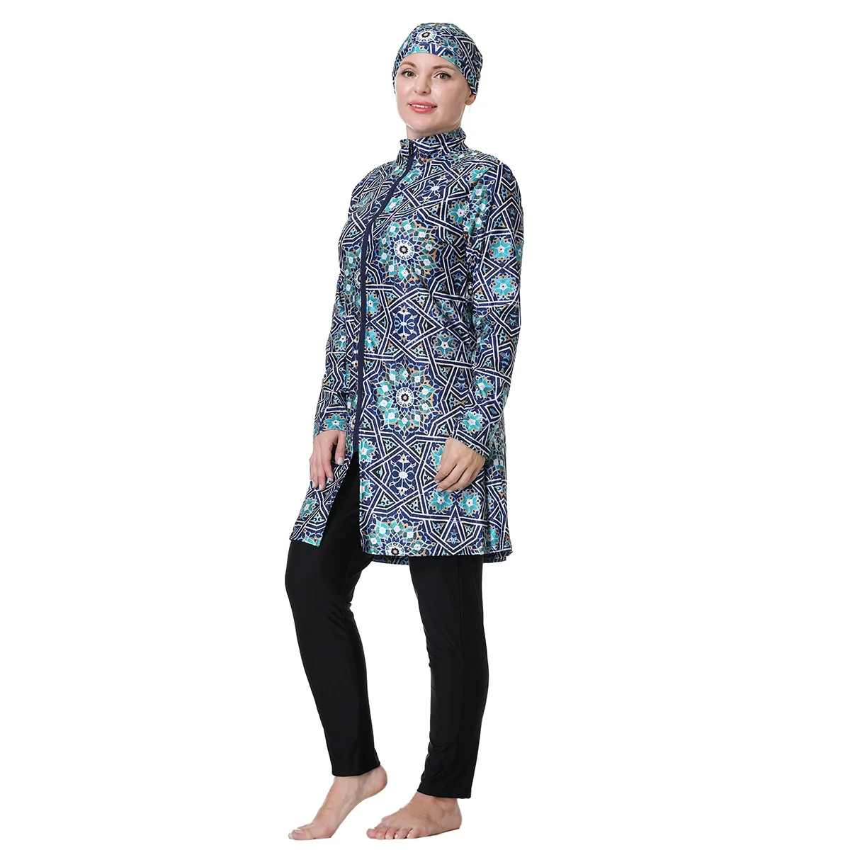

3 pcs Abaya Swimwear Plus Size Sports Suit Hijab Islamic Swimming Suit Burkini Large Sporty Hijab Woman 8XL Long Sleeve Swimsuit