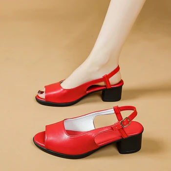 الصيف جولة اصبع القدم مثير مريحة / خفيفة الوزن الصنادل النسائية المألوف جديد بسيط ضوء الفم مأدبة صنادل عالية الكعب 3