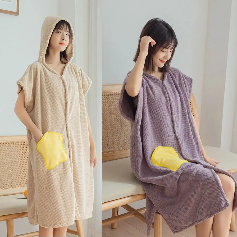 Description Picture 6 of itemWearable Hooded Bathrobe Spa Dress,Sauna Towels,Multi-function Coral Velvet Bath Towel,Quick-Drying Bathroom Supplies