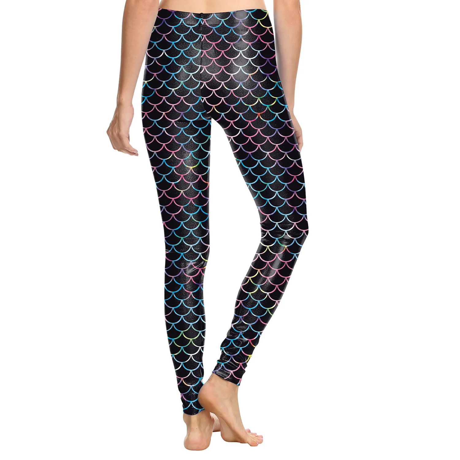 

Mermaid Fish Scale 3D Printed Tight Yoga Pants Women Halloween Cosplay Bottom Costume Slim Fit Party Role Play Leggings Trousers