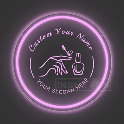 Personalized Pink LED Neon Sign with USB and Switch Control for Nail Salon and Home Décor (Light pink)