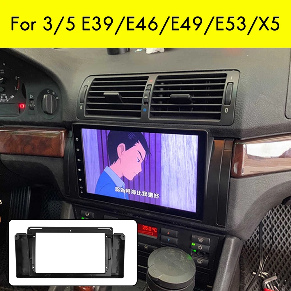 2 Din Car Radio Fascia Per Bmw X5 E53 1999-2006 Dvd Stereo Frame Plate Adapter Montaggio Dash Installation Bezel Trim Kit