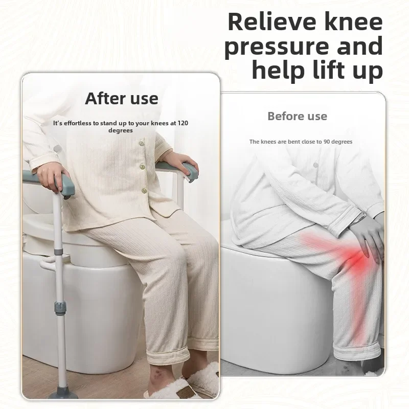 Disabled Toilet Booster Elderly Household Chair Cushion Assist Frame, Disability Aids Mobile Toilet Seat Heightener Armrest Rack 2