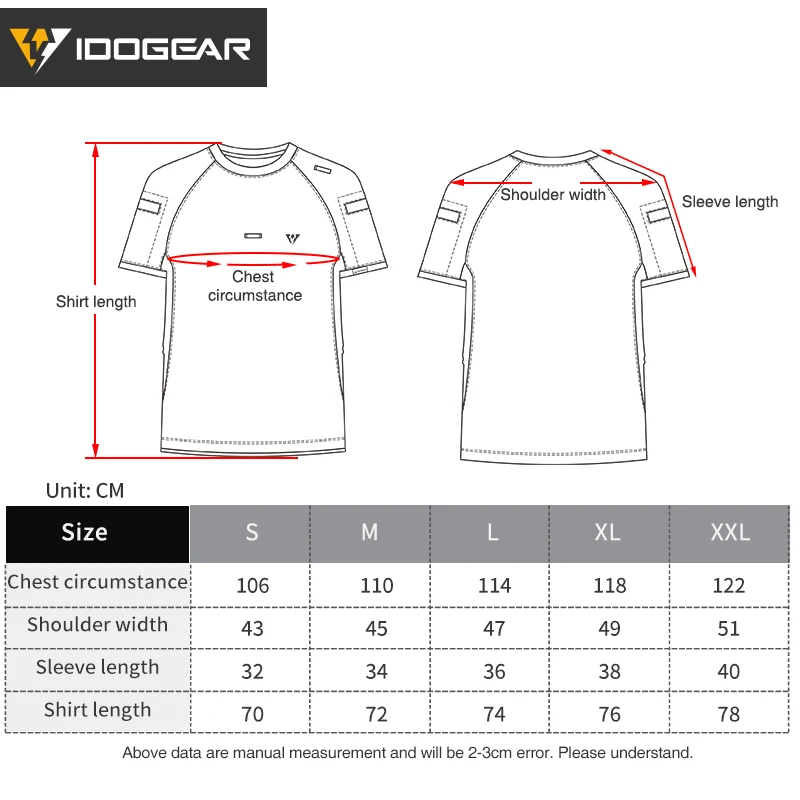 Tactical shirt IDOGEAR Tactical Summer T-Shirt Breathable Round Neck Tshirt Fitness athletic sportswear Gym Shirt Short Sleeve Quick Dry 3114
