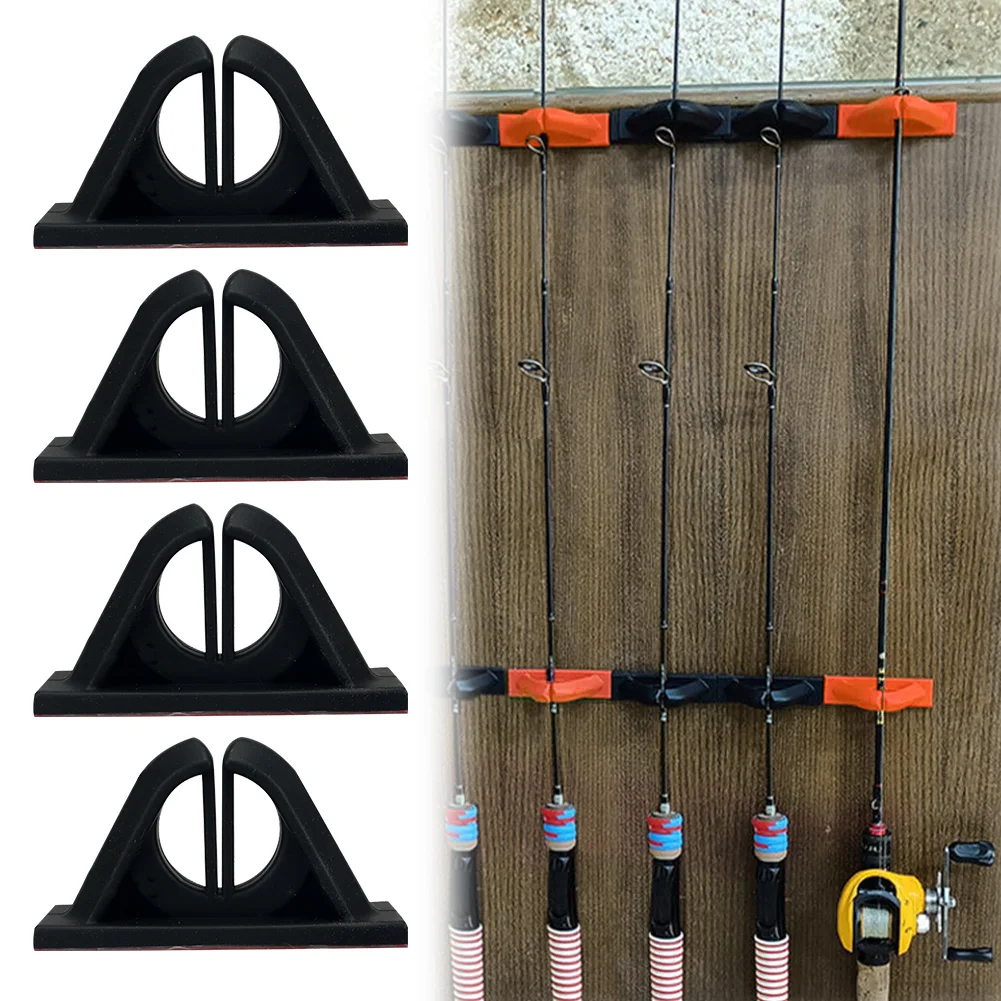 4Pcs Fishing Rod Holder Wall Mounted Fishing Rod Clip Fishing Pole Holder Clip Storage Rack for Wall and Garage Storage