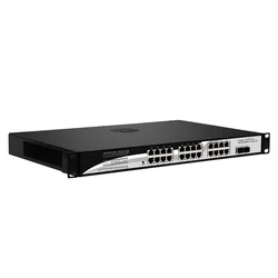 Conmutador Gigabit de 24 puertos, conmutador Poe estándar de 24 puertos ópticos Poe 2 SFP, potencia de 300W
