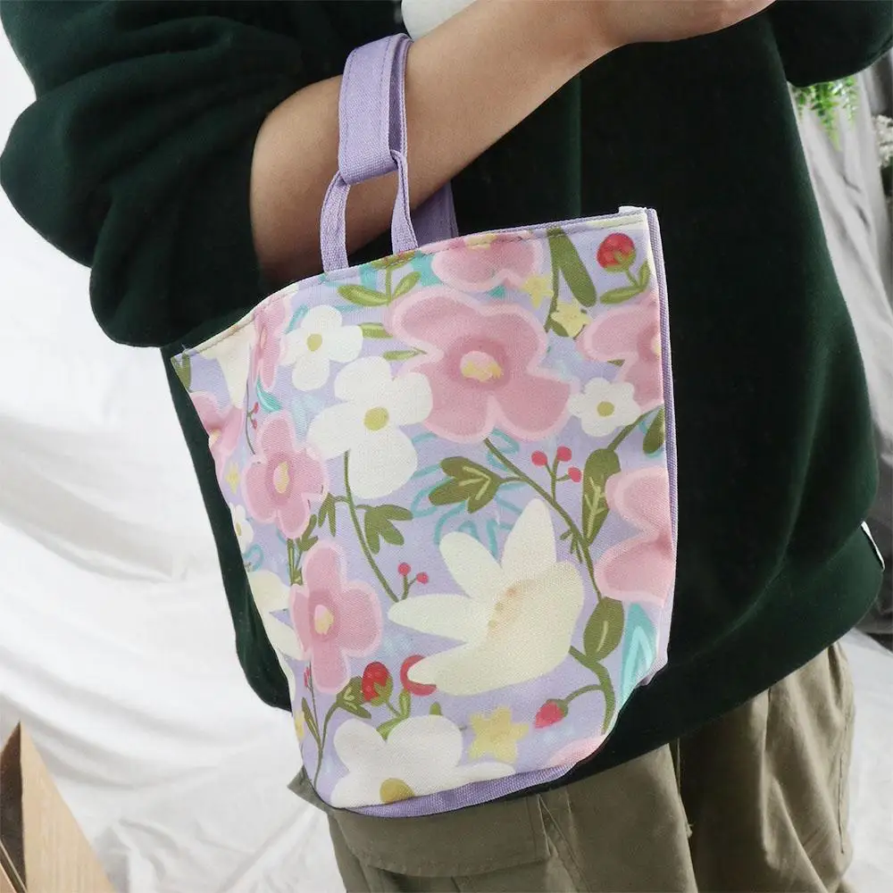 

Fresh Flower Bucket Bag Korean Style Handbag Outing Shopping Bag Women Sweet Cute Handbag