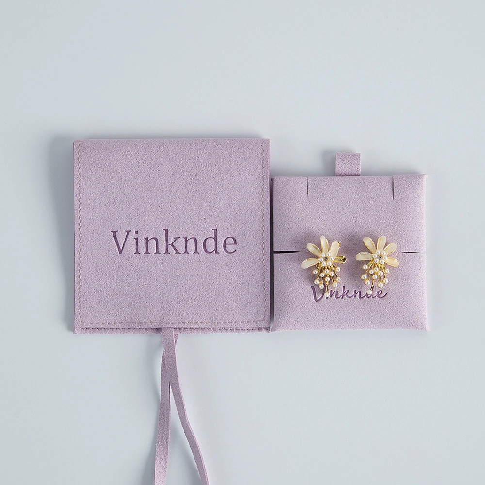 Individuelles Logo 8x8cm Mikrofaser-Schmuckbeutel mit 6x6cm Karte für Ringe, Ohrringe, Halsketten Aufbewahrungsorganizer Hochzeitsgeschenk-Verpackung – Detail 15
