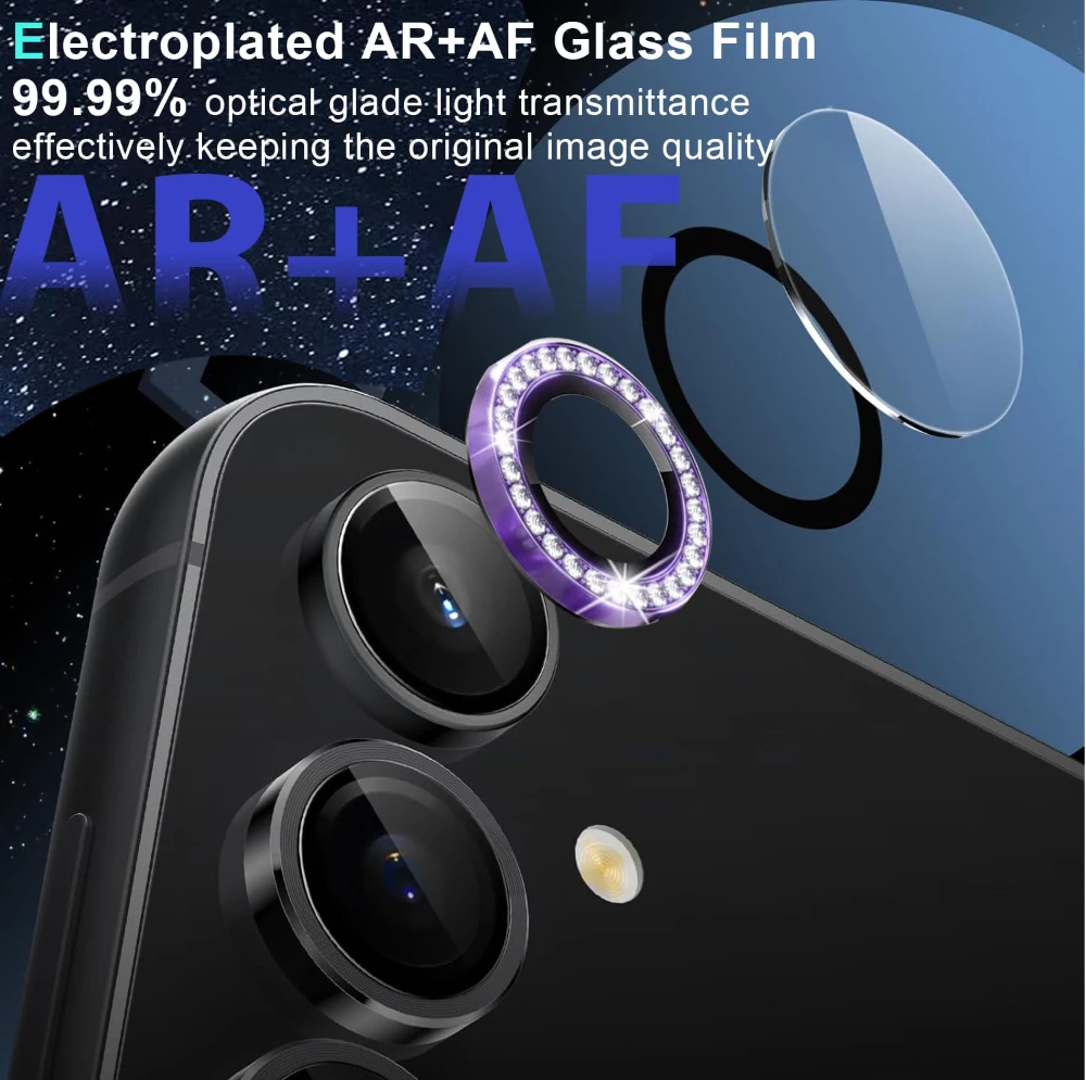 Luxury Diamond Camera Protector - Premium Tempered Glass Lens Cover
