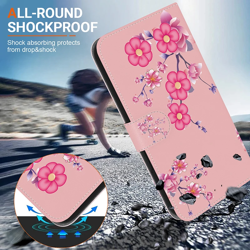 Painted Pattern Stand Flip Wallet Phone Case